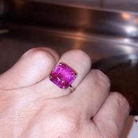 Anello argento 925 con Zaffiro Rosa sintetico