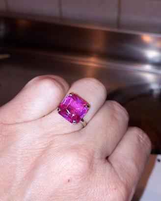 Anello argento 925 con Zaffiro Rosa sintetico
