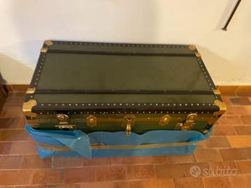 2 Baule vintage da viaggio, baule vimini