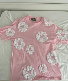 maglietta denim tears rosa