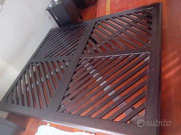 Base letto matrimoniale teak