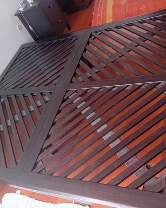 Base letto matrimoniale teak