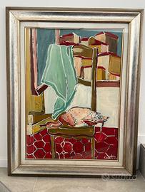 Quadro ad olio con cornice - Natura morta