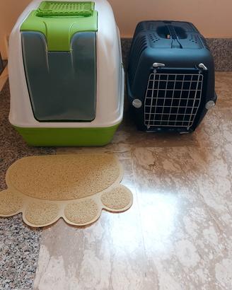 Lettiera e portantina per gatto
