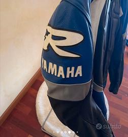 Giubotto motociclista Yamaha Nlu e nero in pelle