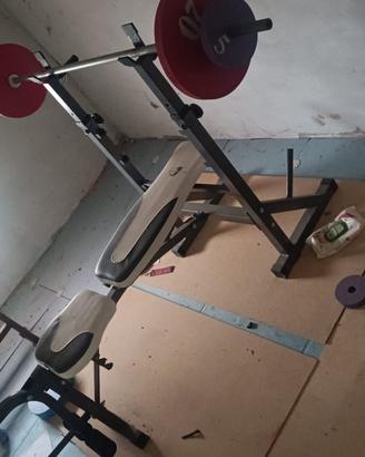 Set panca, bilancere e pacco pesi