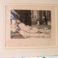 Incisione antiche 1865 Tiziano " VENUS" 1865