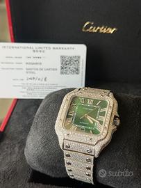 Santos De Cartier verde grande FULL DIAMOND