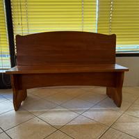 Panchina in legno massello con schienale