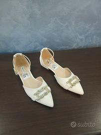 Merella (Max Mara) - bianche con fibbia strass-tag