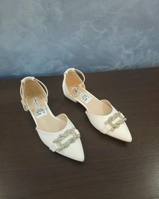 Merella (Max Mara) - bianche con fibbia strass-tag