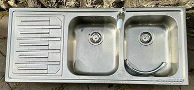 Lavello, lavandino, metallo, cucina, cantina due