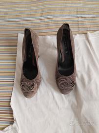 scarpe in camoscio con tacco 11