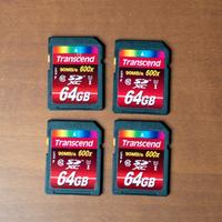 4 Schede SD Transcend da 64gb
