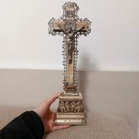 Antico crocifisso veneziano da altare in legno 