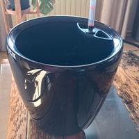 Vaso autoirrigante Lechuza 28 cm lucido nero