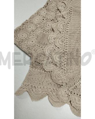 TOVAGLIA PIZZO RICAMATA A MANO BEIGE