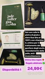 Set con rullo in pietra di giada Gua Sha al 100%