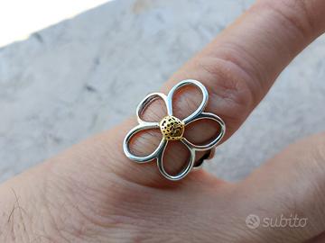 Anello fiore argento sterling 925
