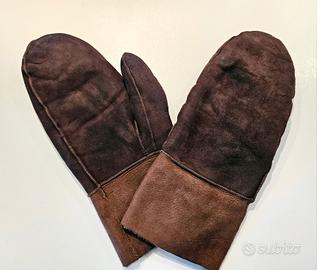 Guanti in camoscio e montone, unisex, fatti a mano