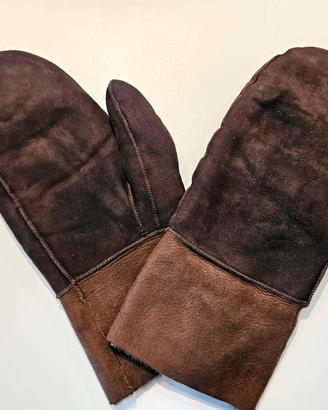 Guanti in camoscio e montone, unisex, fatti a mano