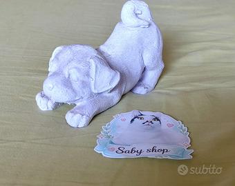 Statuetta Cagnolino Gesso Viola Profumato 11cm