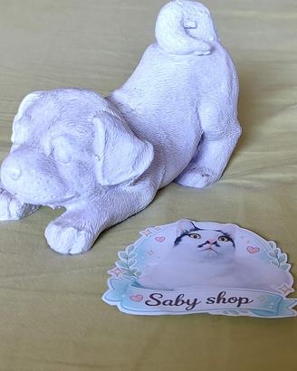 Statuetta Cagnolino Gesso Viola Profumato 11cm