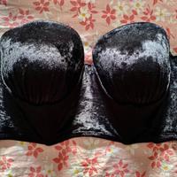 Top corto bustino velluto nero M L