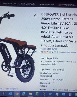 Bici Deepower V8 250w 13 ah