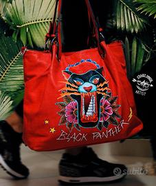 Borsa dipinta a mano stile Pin Up e tattoo