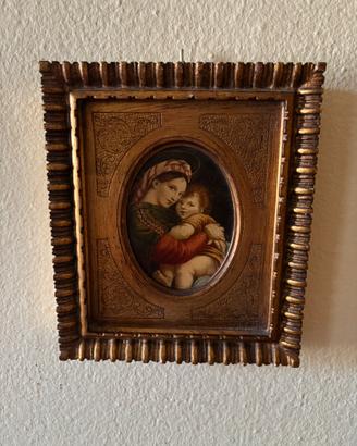 Quadro Madonna della Seggiola con cornice dorata