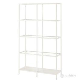 Scaffale ikea bianco vittsjo metallo vetro