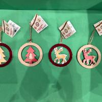 Decorazioni natalizie in legno 4pz