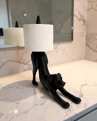 Decorazione statua cane porta rotolo carta bagno