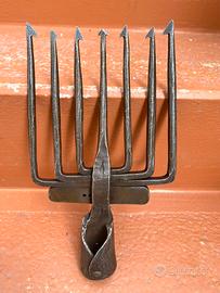 Fiocina Per Anguille Antica Fatta A Mano Cm 32