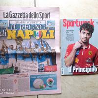Gazzetta Dello Sport Scudetto Napoli + Leclerc