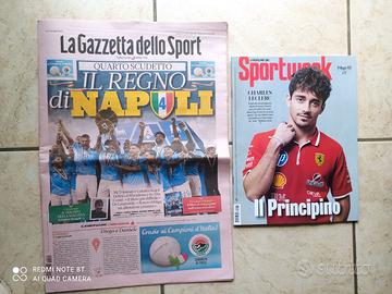 Gazzetta Dello Sport Scudetto Napoli + Leclerc