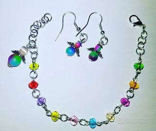 Bracciale e orecchini degli Angeli -  Arcobaleno