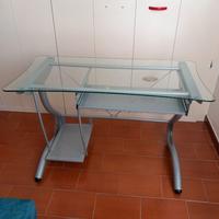 Scrivania vetro e metallo