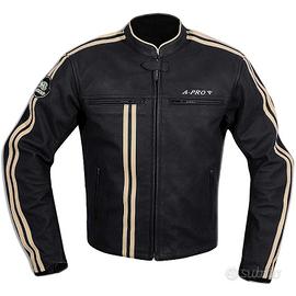 Giubbotto Moto vera pelle A-Pro Bandidos Bianco