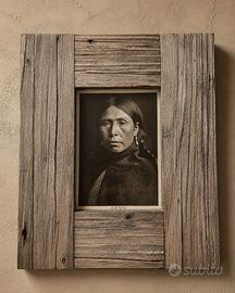 Quadro rustico artigianale con cornice in legno