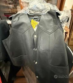 GILET IN VERA PELLE NERA NB SPORTS – TAGLIA XL