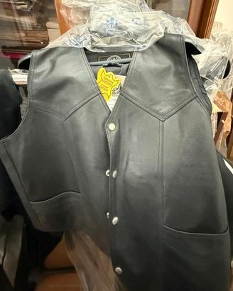 GILET IN VERA PELLE NERA NB SPORTS – TAGLIA XL