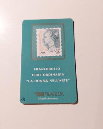 Tessera Filatelica Donna nell'arte 650 lire