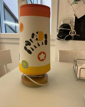 Lampada tavolo Bambini legno e tessuto 34h x18L