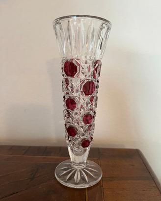 Vasetto con decori ottagonali rosso rubino