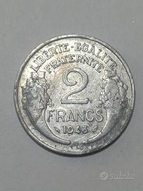 Moneta 2 franchi Francesi 1948