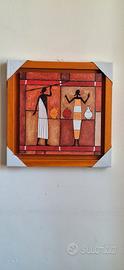 Quadro stile etnico africano 37x37 cm