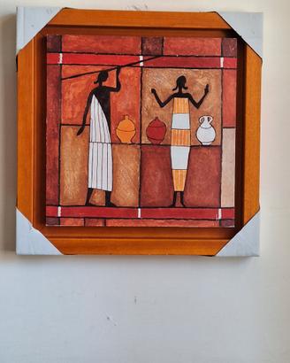 Quadro stile etnico africano 37x37 cm