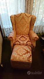 Poltrona bergere con pouf